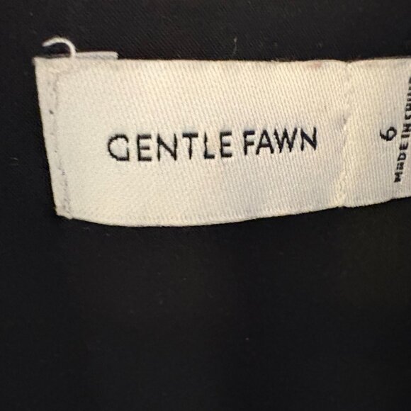 Gentle Fawn Black Speckled Midi Dress Flutter Sleeve Size 6 - Picture 4 of 4